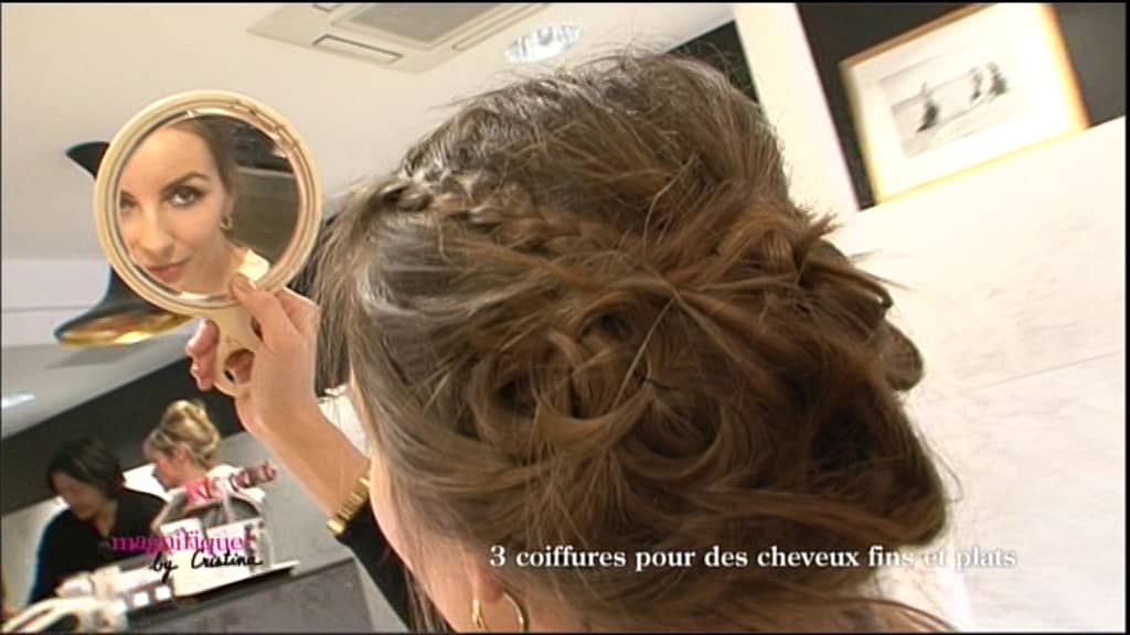 Tendance coiffure femme avec des tresse sur cheveux fins et plats dans l'émission de télévisions magnifique by christina